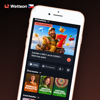 Mobilní aplikace Wettson Kasino pro Android a iOS s biometrickým přihlášením