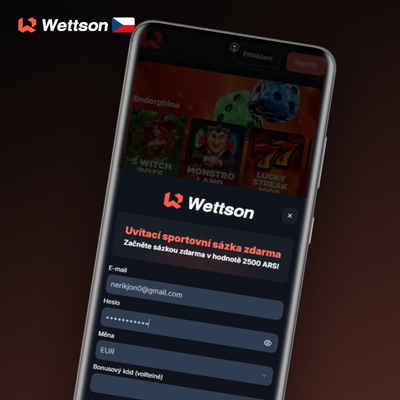 Registrace přes e-mail ve Wettson Kasino – ikona obálky s potvrzením