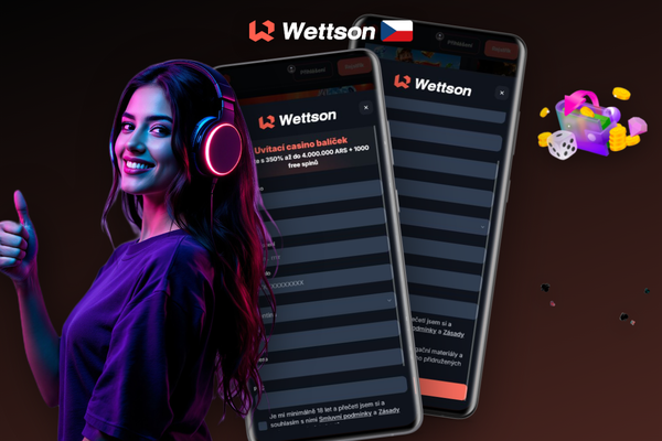 Wettson Kasino cz registrace – formulář s indikátorem síly hesla a ikonou zámku